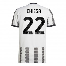 Fußballtrikots Juventus Chiesa 22 2022-2023 Kurzarm Heimtrikotsatz kaufen